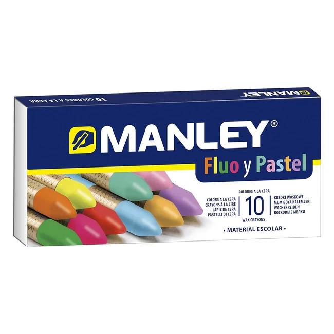 Estuche 10 Ceras Manley Colores Especiales Fluopastel - Alta Qualità e Durata