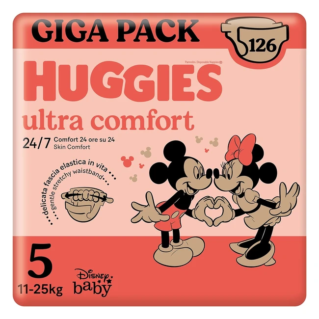 Huggies Ultra Comfort - Pannolini Taglia 5 (11-25 kg) - Confezione da 126 - Formato Gigapack