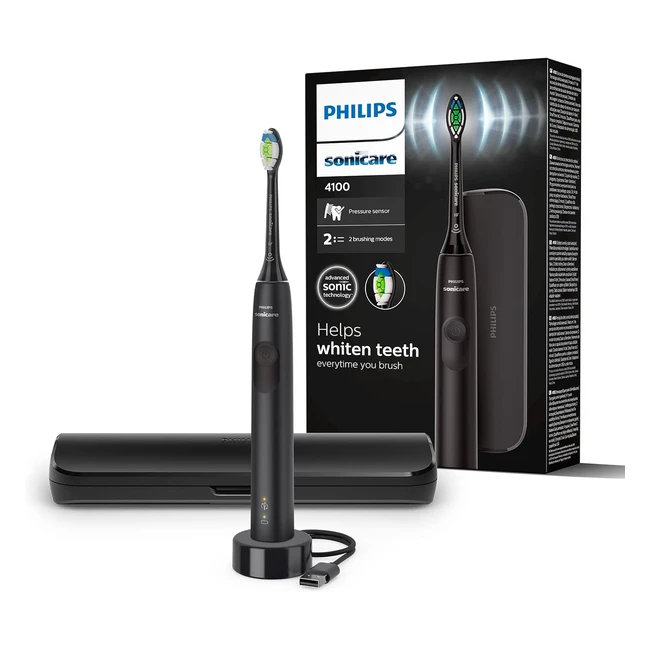 Philips Sonicare 4100 Brosse à dents électrique pour adultes - Blancheur optimale - Modèle HX368354