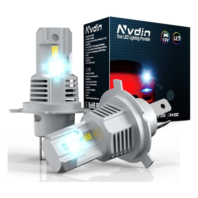 Lmpara LED H4 NVDIN 18000lm 6000k - Juego de 2