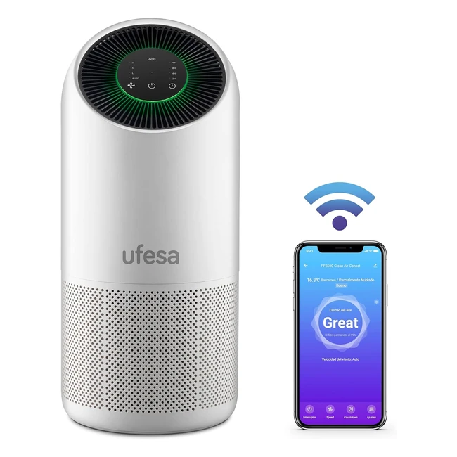 Purificateur d'air UFESA PF6500 - Filtrage 4 couches - LED UV - WiFi et App