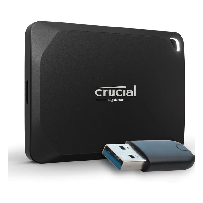 Crucial X10 Pro Disco Duro Externo SSD 1TB | Velocidad de hasta 2100MB/s | Memoria Externa USB-C | PC y Mac