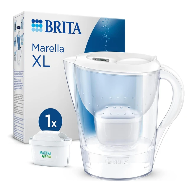 Jarra Brita Marella XL Blanca 35L - Filtro Agua Memo Digital Reduccin de Clo