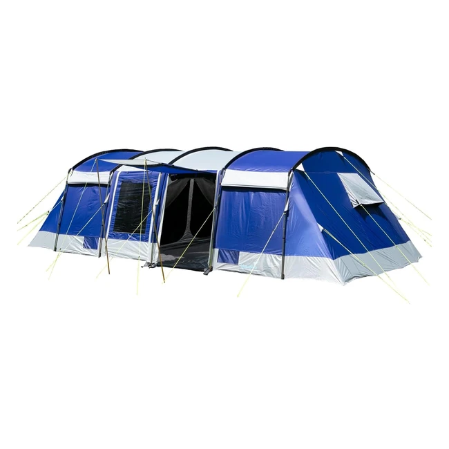Skandika Tunnelzelt Montana 8 Personen - Camping Zelt mit/ohne eingenähten Zeltboden - 34 Schlafkabinen - 5000mm Wassersäule