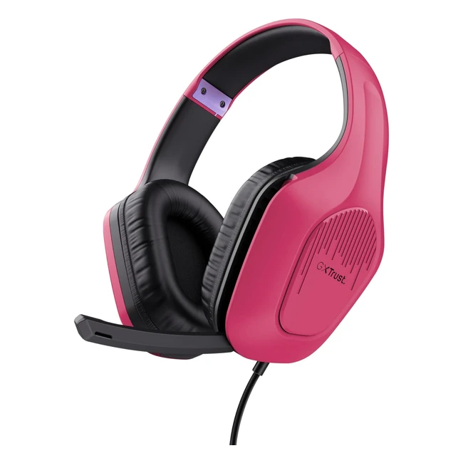 Casque gaming Trust GXT 415P Zirox - Léger avec transducteurs 50 mm - PC Xbox PS4 PS5 Switch - Microphone - Rose