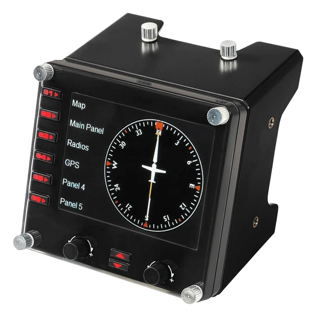 Logitech G Saitek Pro Flight Instrument Panel - 35 Inch LCD Color Display - USB Connection - Black