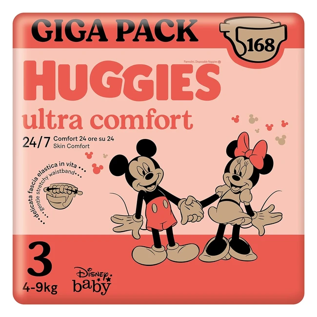 Huggies Ultra Comfort Gigapack Taglia 3 49 kg - Confezione da 168 Pannolini