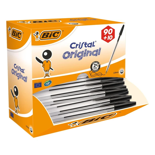 BIC Cristal Original Ballpoint Pens - Fine Point - 100 Count Pack