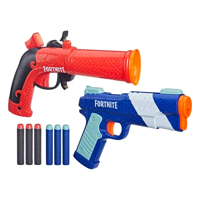 Pack double Nerf Fortnite avec 2 blasters et 6 fléchettes en mousse - Idéal pour jouer à l'extérieur