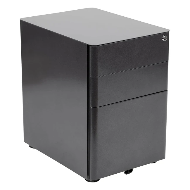 Cassettiera Flash Furniture con serratura a chiave - Nero