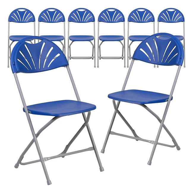 Sedia Pieghevole Metallo Blu Flash Furniture - Set di 8 - Ergonomica e Resistent