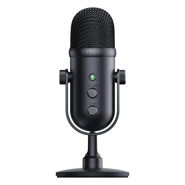 Razer Seiren V2 Pro - Microfono USB Professionale per Streamer, 30mm, Limitatore di Guadagno, Mute e Schermo Antivento Integrati, Nero