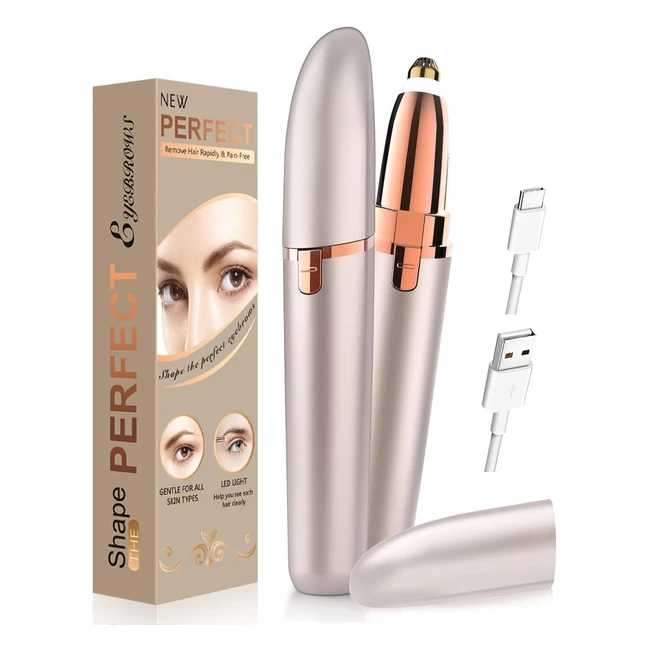 Depiladora Facial Mujer Cejas - Depilación Sin Dolor - Recargable USB - Luz LED
