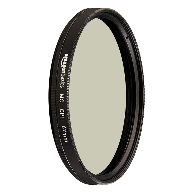 Filtre polarisant circulaire 67mm Amazon Basics - Intensifie le bleu du ciel, réduit les reflets - Réf. XYZ