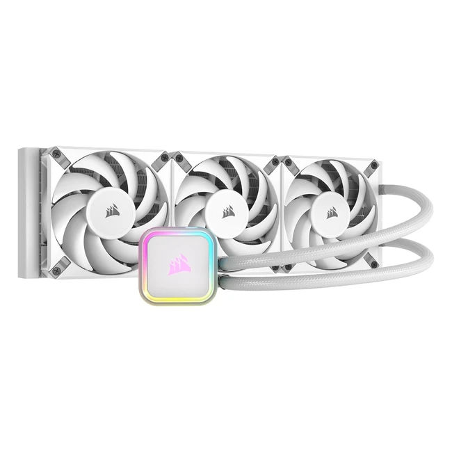 Corsair H150i RGB Elite - Refroidisseur liquide pour CPU 360mm AIO - Ventilateurs AF120 Elite PWM - Intel LGA 1700 1200 2066 AMD AM5 AM4 Sockets - Blanc