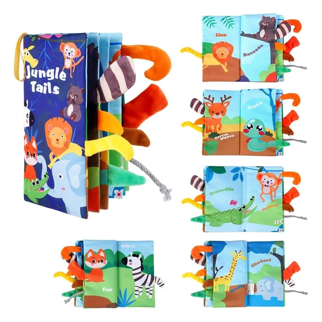 Libro di stoffa per neonati con coda di animali - Vicloon