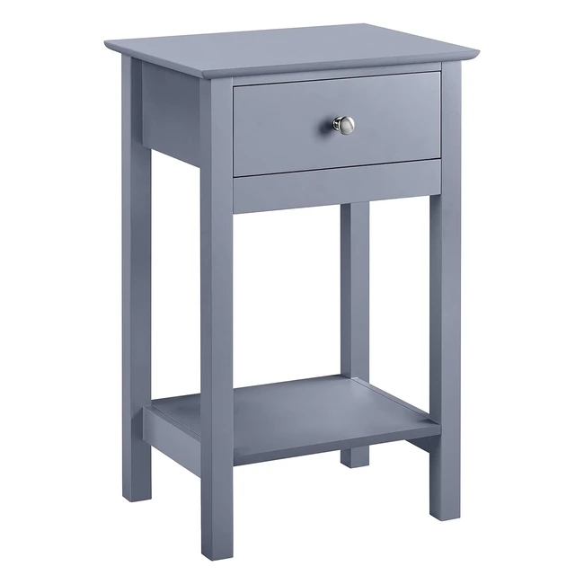 Yaheetech Nachttisch mit Schublade und Regal, Beistelltisch mit Schrank, 40 x 30 x 61 cm, Grau