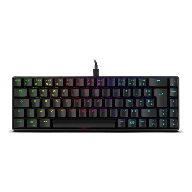 Clavier gaming compact Ozone Tactical FR - Bluetooth, switches Outemu Red, éclairage LED RGB, noir