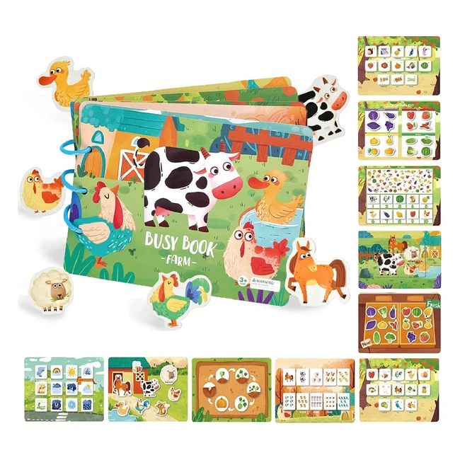 Libro Tranquilo Montessori 2 Años - Juguetes Educativos Pegar y Jugar - Ideal para Niños de 3 a 5 Años