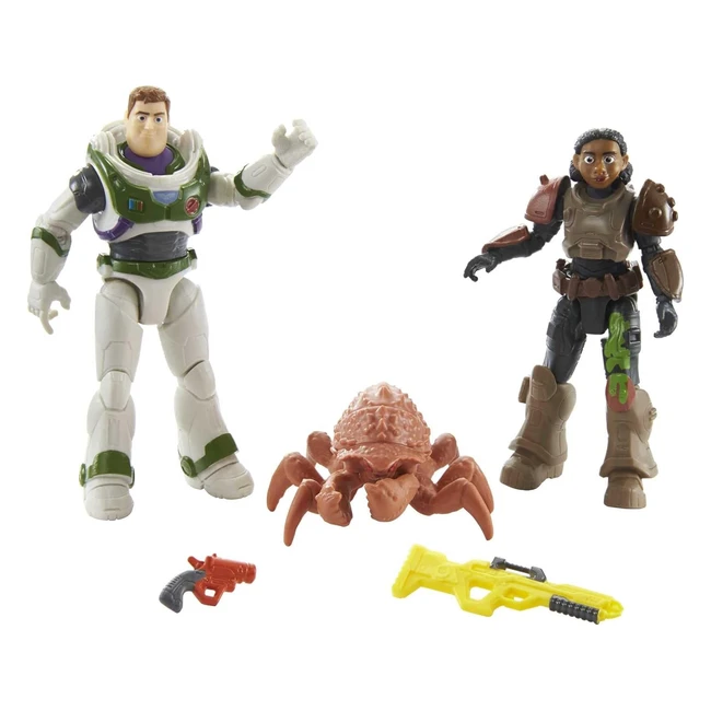 Disney Pixar Lightyear Toy Figures and Accessories Set - Buzz Lightyear and Izzy - Space Rangers Defense Collectibles - HHY15