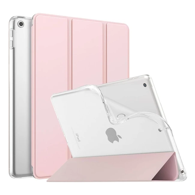 Coque Moko TPU compatible avec iPad 9e génération 2021, iPad 8e génération 2020, iPad 7e génération 2019 - Support ultramince et protecteur rose clair