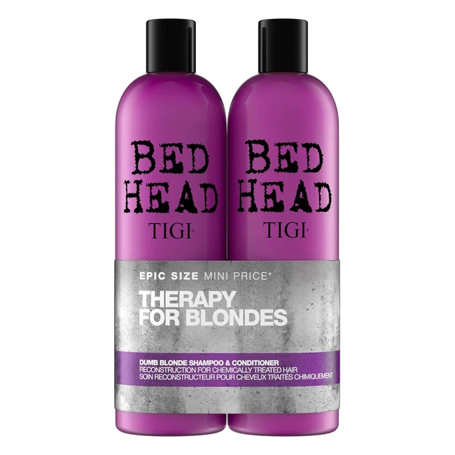 Bed Head by TIGI Dumb Blonde Shampoo & Conditioner Set - Nourishing Treatment for Coloured Hair - 2x750ml