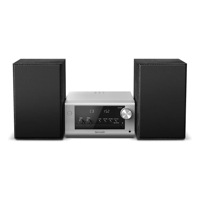 Microchaîne Hifi Panasonic SCPM702EGS avec CD DAB/FM Radio USB et Bluetooth 80W Argent