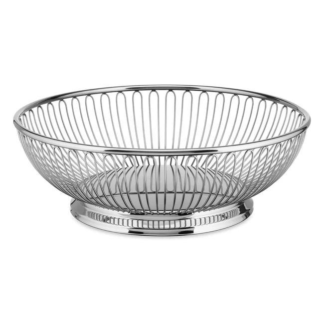 Cesto de Frutas Alessi 82624 - Acero Inoxidable 1810 - Diseo de Alambre - Gris