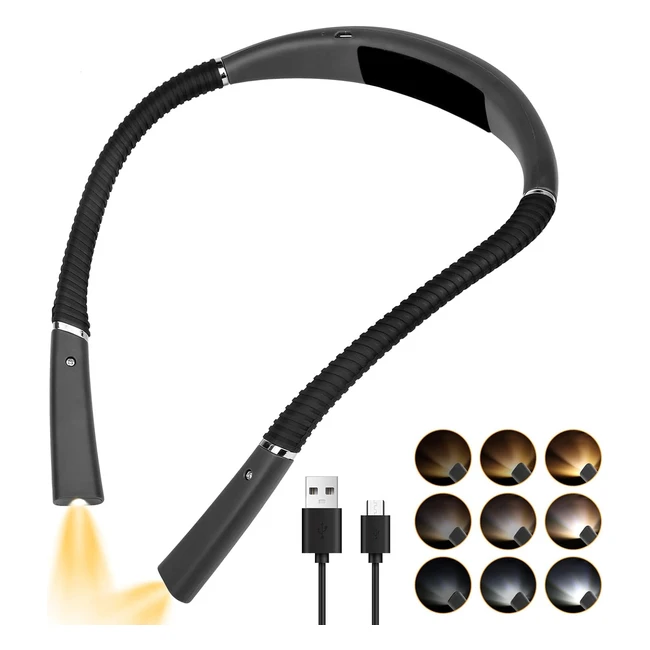 Luce da Lettura LED Ricaricabile 3 Colori 6 Livelli di Luminosit - Jophek