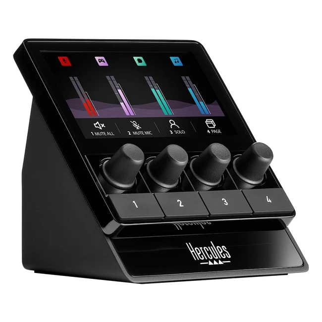 Controlador de audio Hercules Stream 100 para streaming en vivo hasta 8 pistas LCD codificadores alta resolución