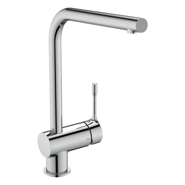 Ideal Standard Ceralook Single Lever L-Shape Spout Kitchen Tap BD572AA Chrome - Energy Saving Technology