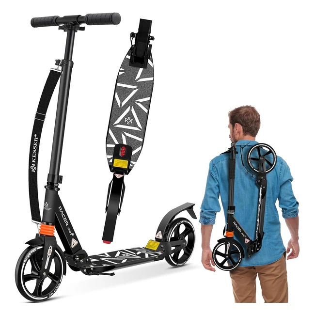 Kesser Cityroller Scooter 205mm PU Big Wheel - Pros Tretroller mit Doppel Federung