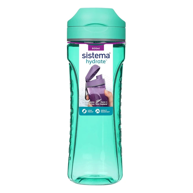 Gourde étanche Sistema Hydrate Tritan Swift 600ml - Sans BPA - Coloris assortis