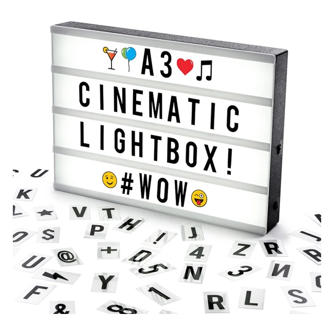 COSI Home A3 Cinematic Light Box - Personalize Your Own Message with 120 Letters