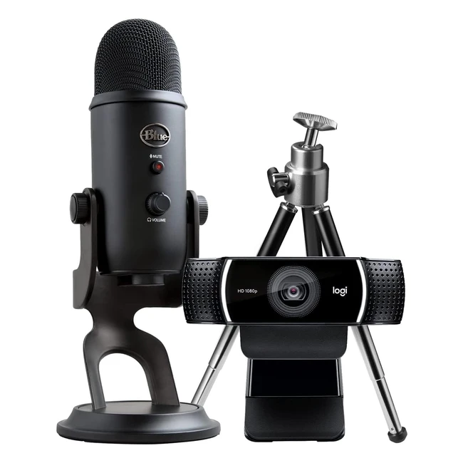 Pack Streamer Pro Logitech avec Microphone USB Blue Yeti et Caméra Web HD Logitech C922 Pro - Noir