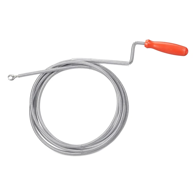 Desatascador de tuberas con garra Relaxdays 6mm x 3m - Limpieza mecnica de caeras