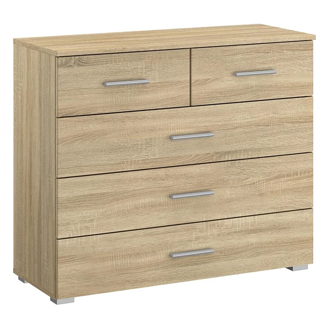 Rauch Möbel Flexx Schlafzimmer Kommode inkl. 5 Schubladen Eiche Sonoma BxHxT 93 x 81 x 42 cm