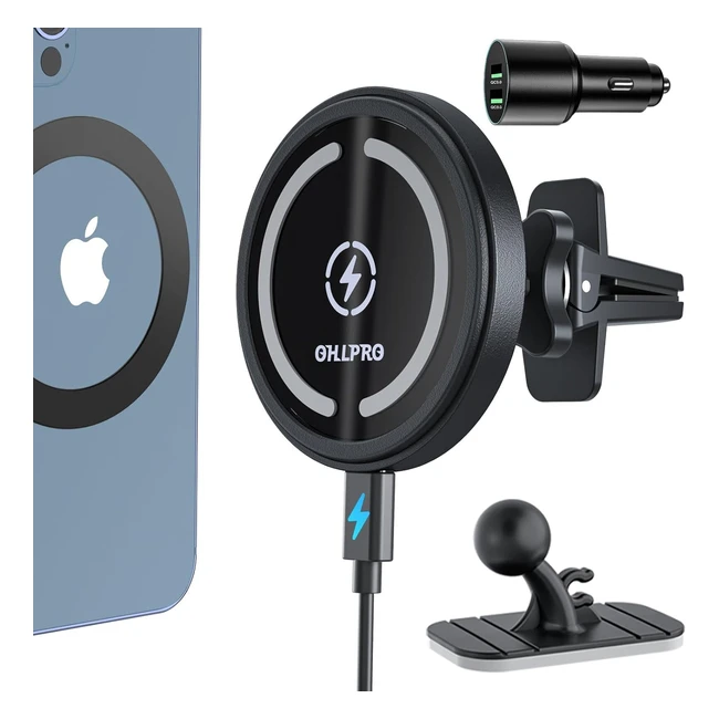 Chargeur de voiture Magsafe sans fil 15W pour iPhone 15/14/13/12 - Ohlpro