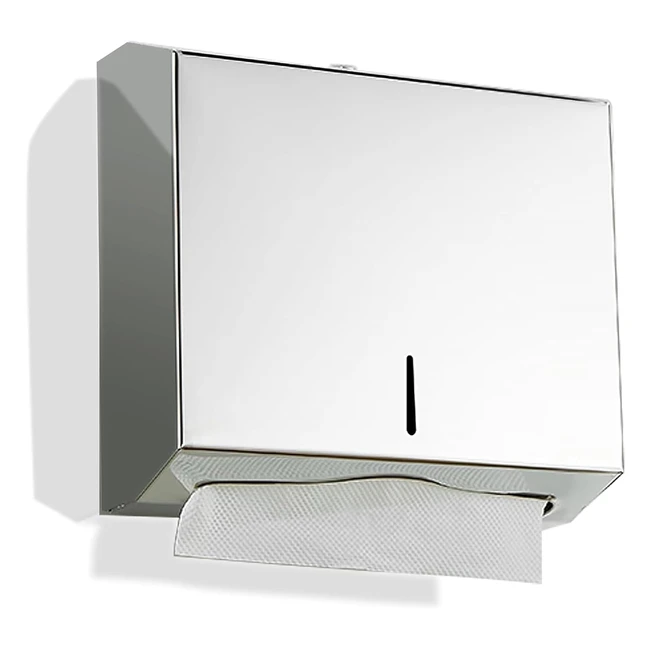 Dispensador de Papel Toalla Acero Inoxidable  Montado en Pared  Capacidad 250-