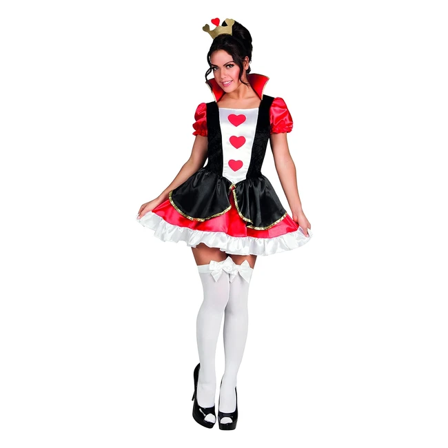 Abito Regina di Cuori Wonderland Rosso Nero Bianco Taglia Unica 4042 - Costume D