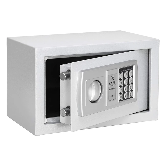 Kesser Elektronischer Safe 31 cm x 20 cm x 20 cm LED-Anzeige Doppelbolzenverriegelung Wandtresor inkl. Montagematerial Möbeltresor Sicherheitsschrank Panzerschloss Silber
