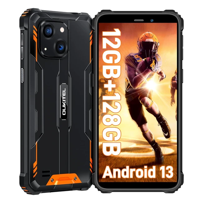 Oukitel WP32 Móvil Irrompible 12GB128GB 1TB Ampliable 60 HD Pulgadas Batería 6300mAh Smartphone Resistente Android 13 20MP5MP Face ID Dual 4G SIMNFCOTG Naranja