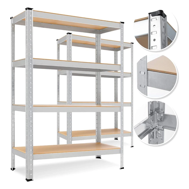 Masko 2erSet Lagerregal Schwerlastregal Kellerregal 160 x 80 x 40 cm bis 700 kg belastbar