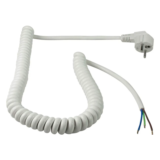 Cable Espiral Blanco 230V 25m Extensible - Asschwabe 70423 Conexin