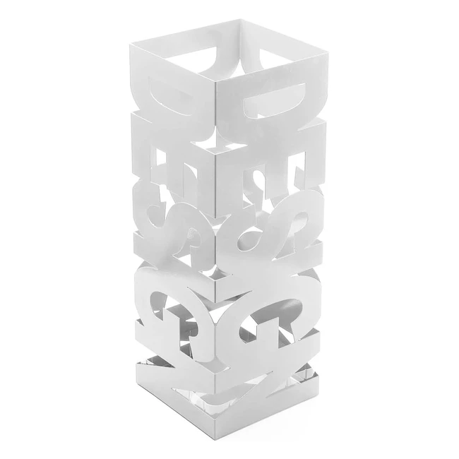 Porte-parapluie design Versa 52x18x18 cm - Métal blanc moderne
