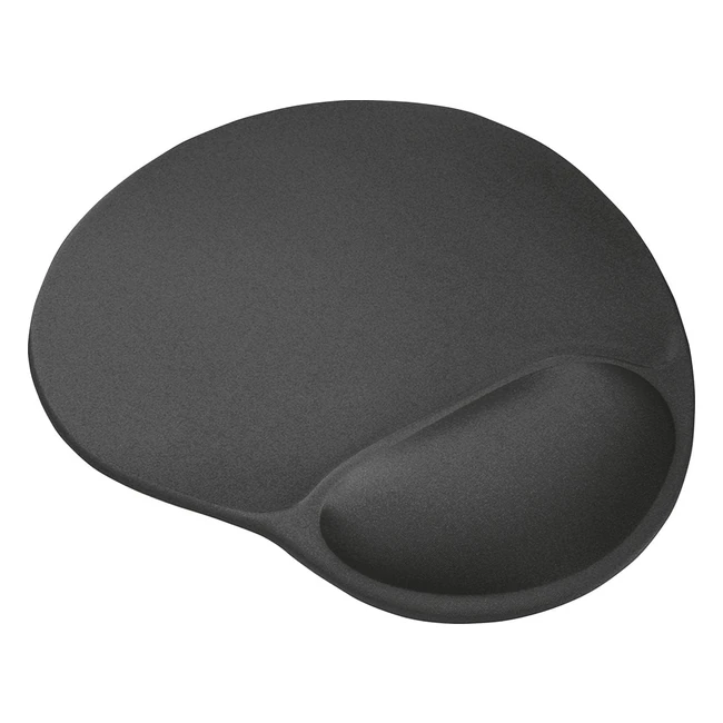 Trust Bigfoot Mouse Mat with Wrist Support | Ergonomic | Prevents Wrist Strain | 236 x 205mm | Non-Slip | Black