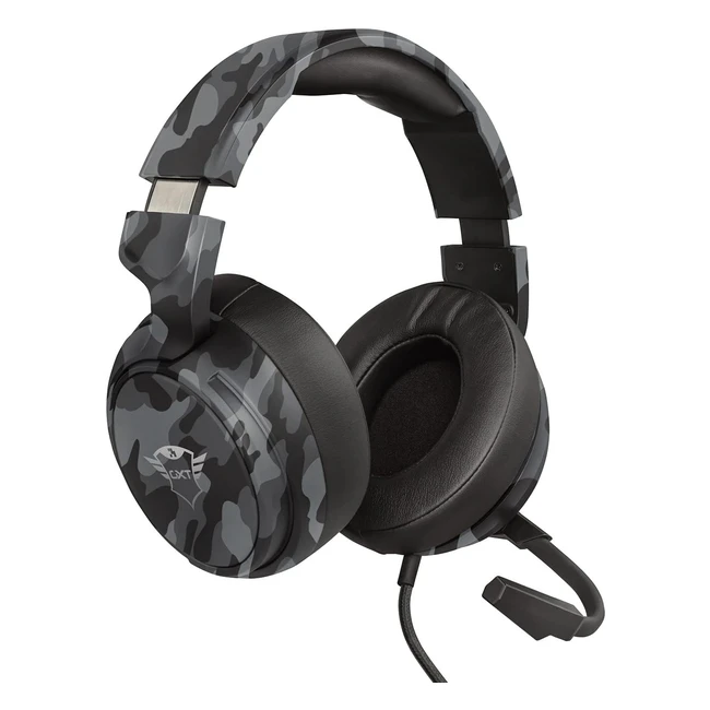 Trust GXT 433K Pylo Gaming Headset - Over-Ear Headphones with Microphone, Fold Away Mic, 50mm Drivers - Camo Black