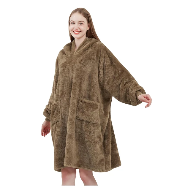 Plaid Felpa Coperta con Maniche Aisbo Marrone 95x85cm