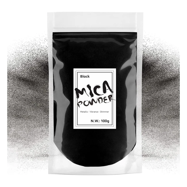 Polvere di Mica Nero 100g - Colorante Naturale per Resina Epossidica - Waysroma