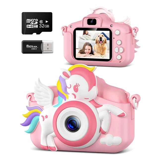 Appareil photo enfant 20 pouces 32Go SD carte mini camera rechargeable HD 1080p